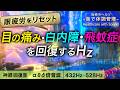 【眼精疲労の音楽】目の痛み/白内障/飛蚊症をスッキリする治癒音┃超回復のアルファ波(α波)・シータ波(θ波)・デルタ波┃全ソルフェジオ周波数＋1/fのゆらぎの自然音┃睡眠用・ヒーリング・作業用bgm