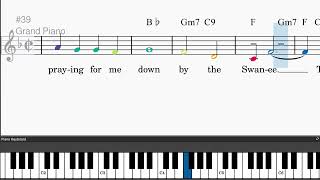 Swanee by George Gershwin - Easy piano tutorials with leadsheet and chords