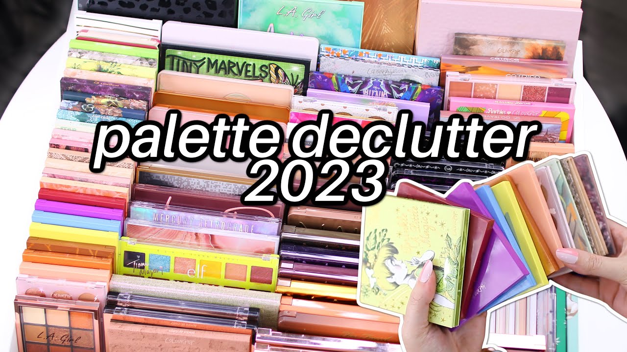 EYESHADOW PALETTE DECLUTTER 2023! GETTING RID OF HALF OF MY PALETTES