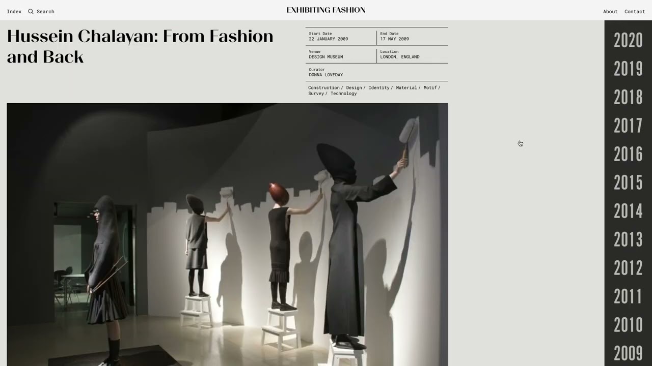 Centre for Fashion Curation: Exhibiting Fashion Online Archive