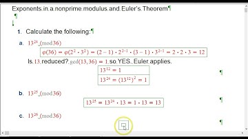 Exponents in a nonprime modulus and Euler
