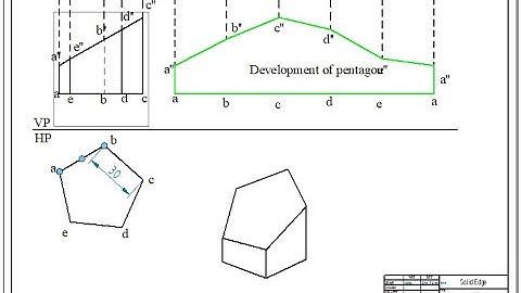 Work-01 Development of truncated pentagonal prism#Computer Aided Engineering Drawing#Solid edge
