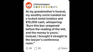 At my grandmother’s funeral, my wealthy uncle handed me a locked metal lockbox and $10,000 cash