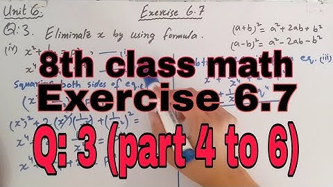 8th Class Math | Unit 6 | Exercise 6.7 Q: 3 (part 4, 5 and 6) | Sindh textbook board Jamshoro