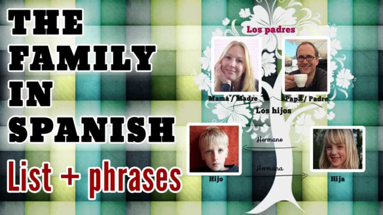 The Family In Spanish A List Of Family Members Simple Sentences