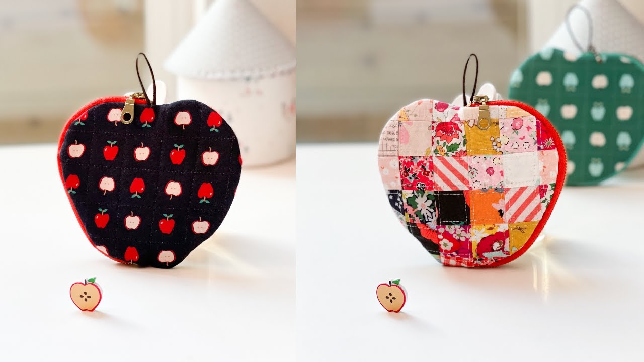 How to sew a Apple Pouch | Cute Zipper Pouch | Gift Idea | Zipper tutorial