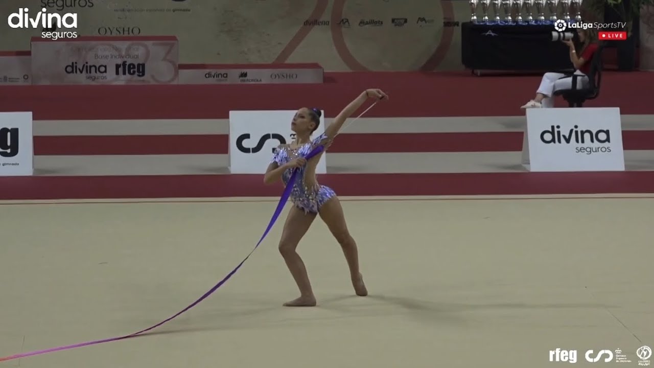 Paula Blas (Rítmica Ros, CLM) INFATIL 2010 CINTA 🥉Nacional Base Individual GR 2023