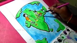 clean drawing india poster draw