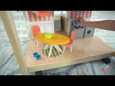 Кукольный домик Ассембли, с мебелью 42 элемента, на колесиках 65199