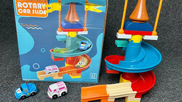 8 Minutes Satisfying with Unboxing Rotary Car Slide Tower Playset Toy Car Review | ASMR