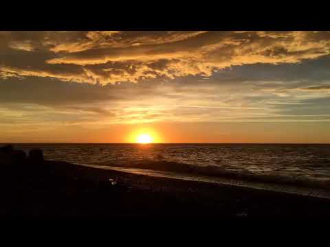 日本海 夕阳西下 海边美景 出现彩虹🌈