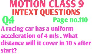 A racing car has a uniform acceleration of 4 m s-2. What distance will it cover in 10 s after start?