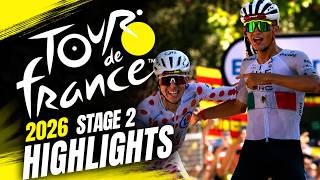Tour de France Stage 2 Highlights | Pogacar vs Vingegaard