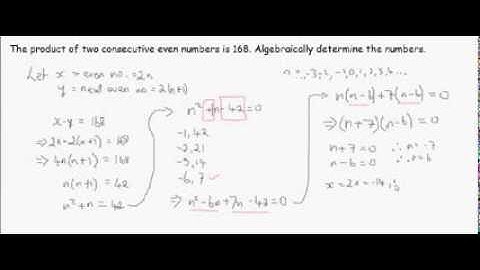 Problem Solving with Quadratic Equations - Finding 2 Consecutive Numbers