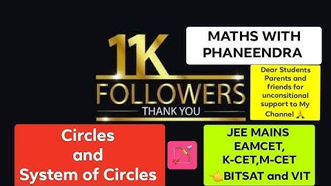 #Círcles #System of Circles #JEE Mains #EAMCET #BITSAT#NDA