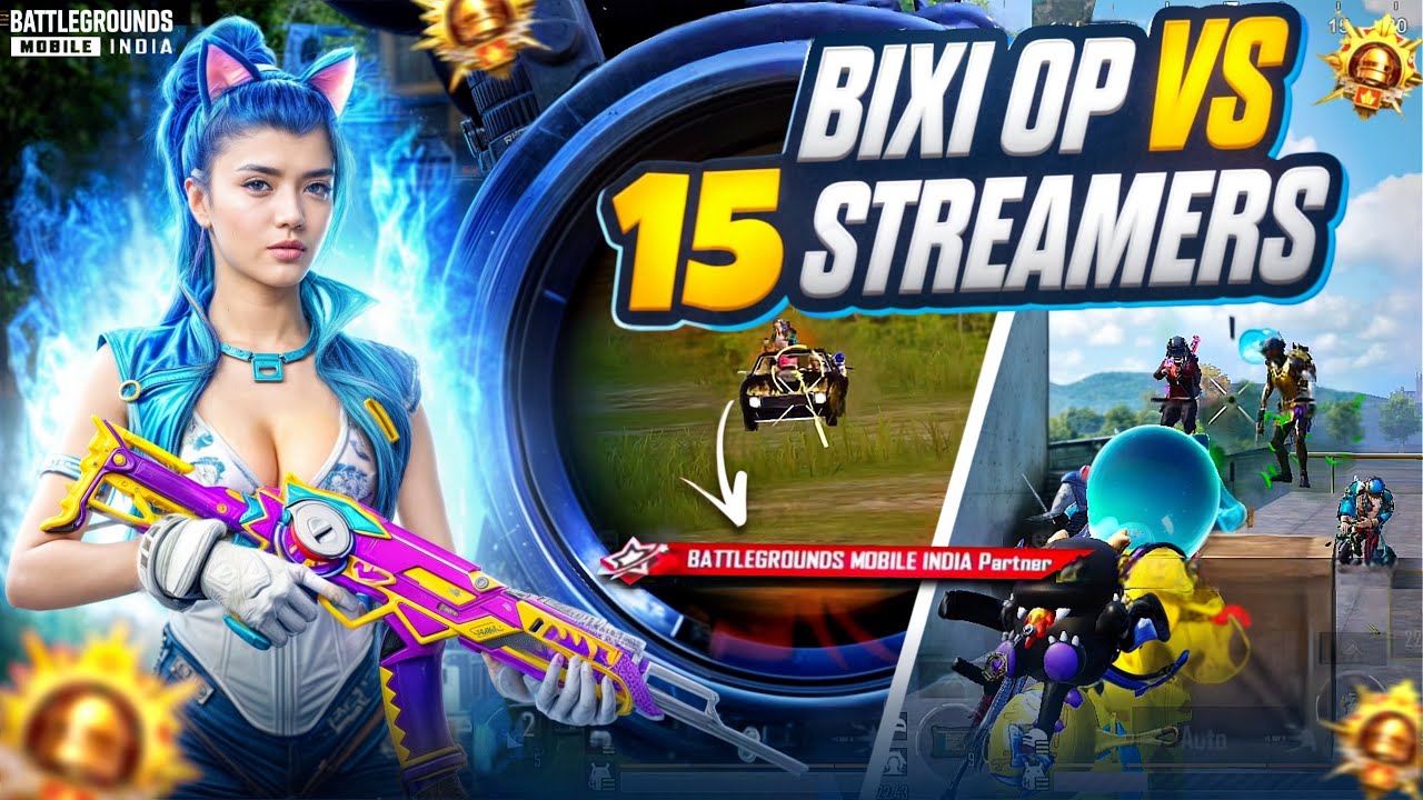 15 Youtubers vs Bixi Op 😱 They Called me H@CKER & Reported Me 🔥 Bixi Op vs Streamers | BGMI