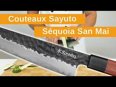 Test du couteau japonais artisanal Takeshi Saji R2 Damas 