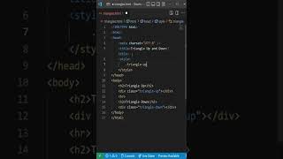 How to create Triangle Up and Down #html #css #shorts #triangle