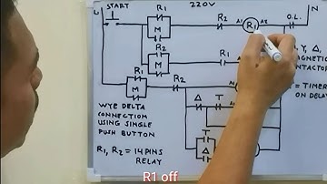 Diagram For Wye Delta Connection Using Single Push Button (English Subtitle)