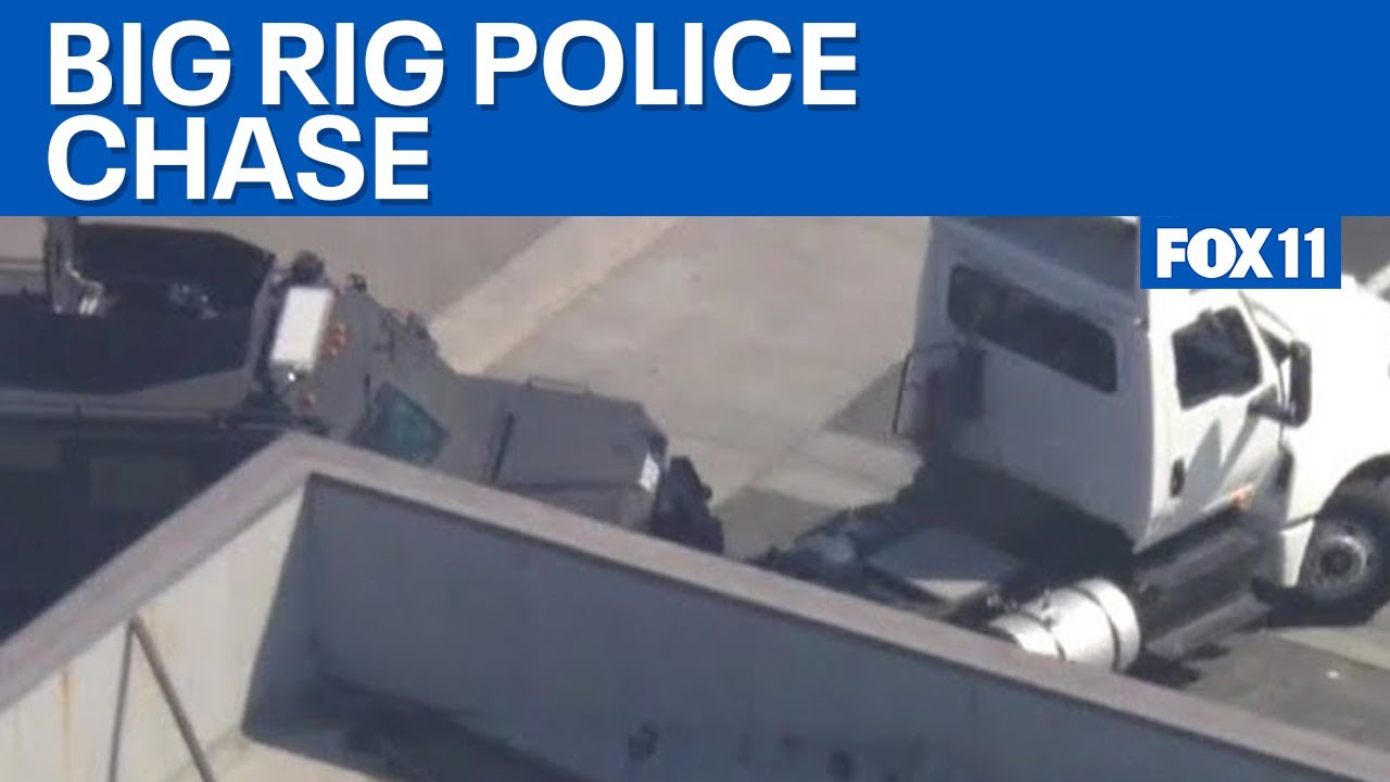 Dramatic police chase involving stolen big rig | FOX 11 LA - YouTube