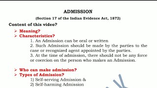 Admission under Indian Evidence Act | Section 17 of evidence act