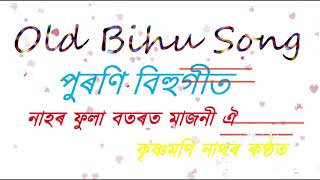 Video thumbnail of "নাহৰ ফুলা বতৰত মাজনী ঐ পুৰণি বিহুগীত | কৃষ্ণমণি নাথৰ পুৰণি বিহুগীত | Old Hit Bihu Song"