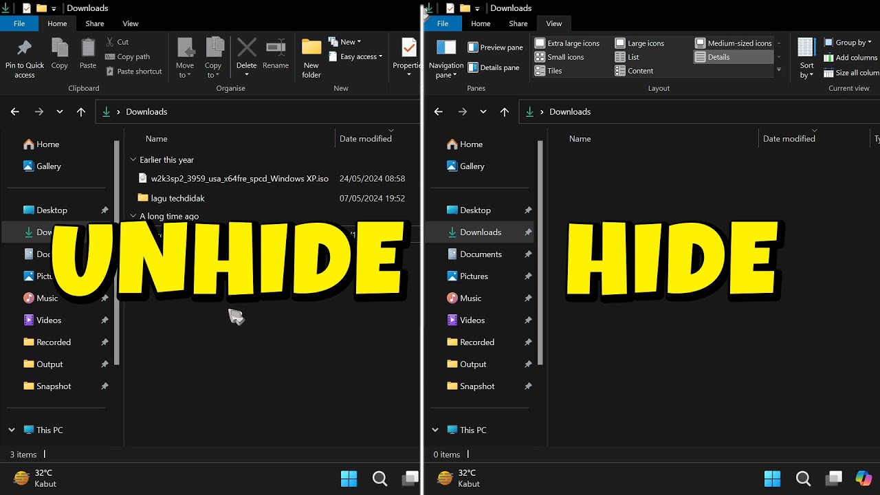 How to Hide and Unhide Files and Folder in Windows 11 - YouTube