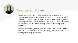 Effective Early Advice & VAWG Strategy - A Guide for Prosecutors - Webinar