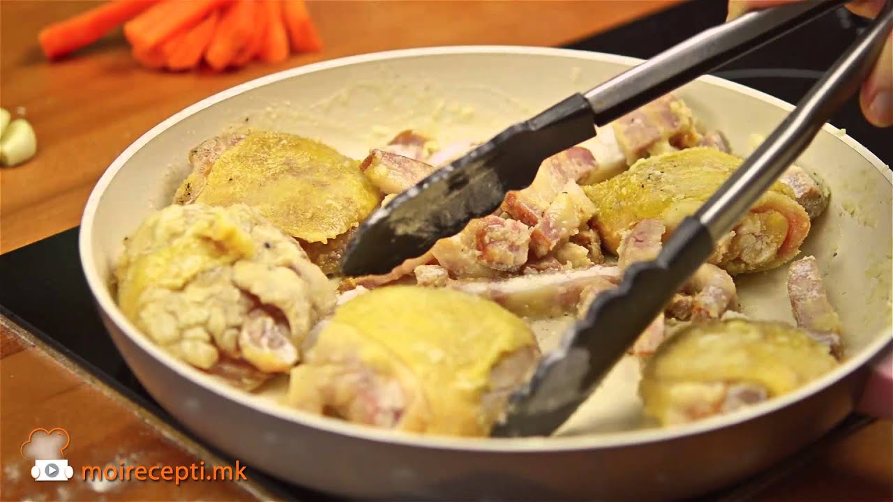 Moirecepti.mk - Пилешко во вино (Кок о Вен) - YouTube