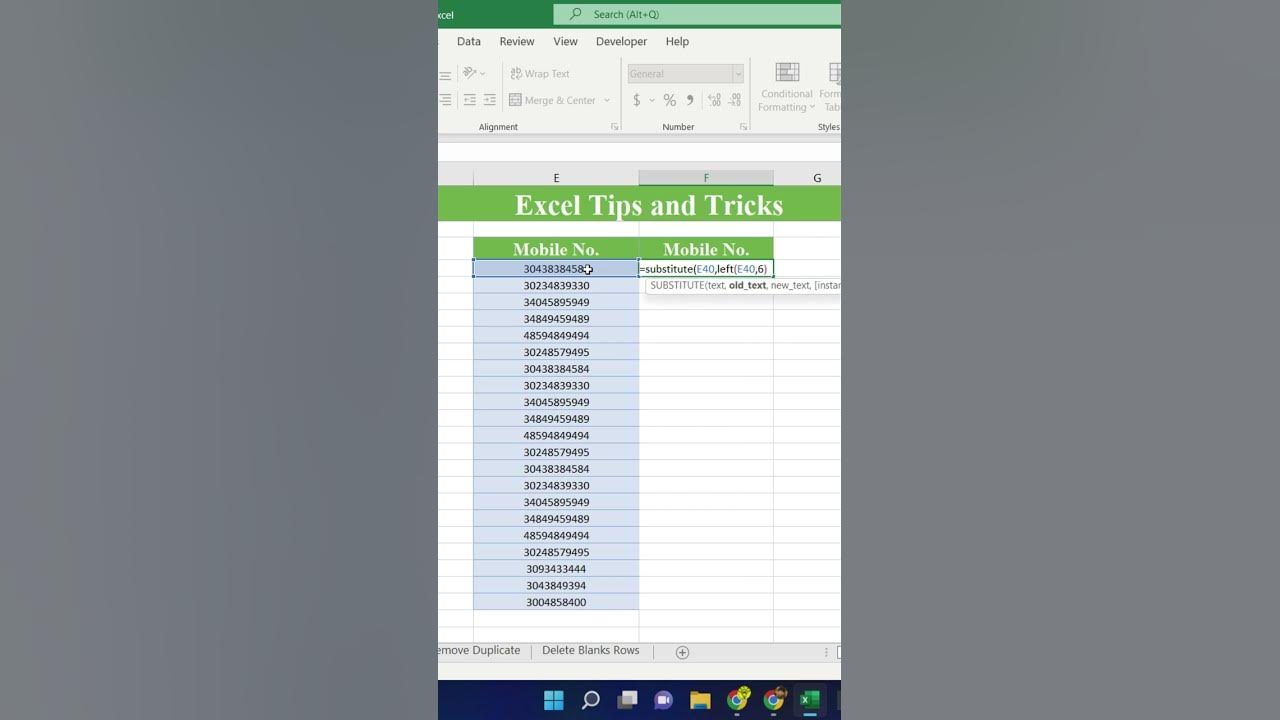Hide mobile number in excel tips and trick shorts youtube