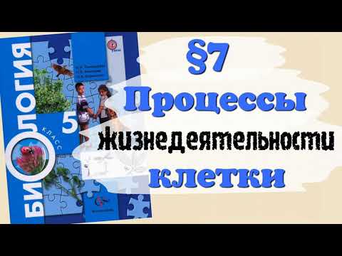 Краткий пересказ §7 Процессы жизнедеятельности клетки. Биология 6 класс Пономарева
