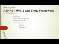 Asp net mvc 5 with entity framework tutorial for beginners part 1 
