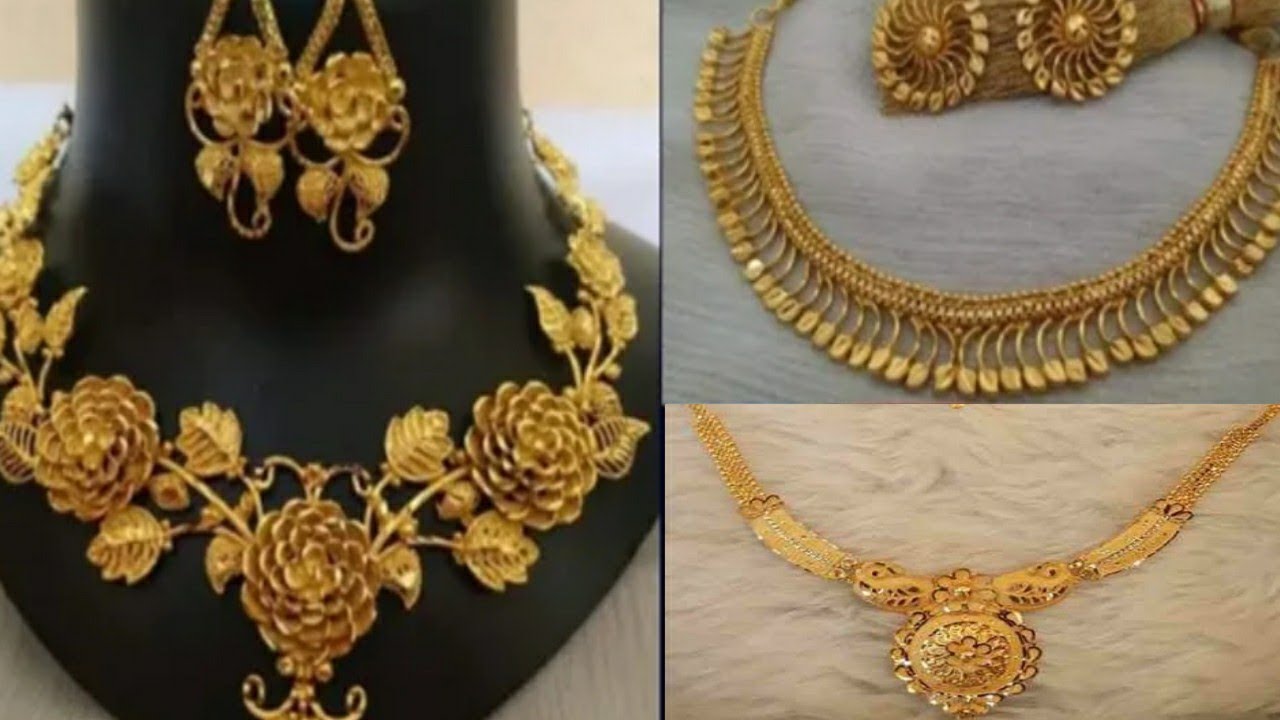 Gold necklace design, gale ka haar, jewellery design, the new fashion -  YouTube