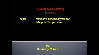 Newton's Divided Difference Interpolation