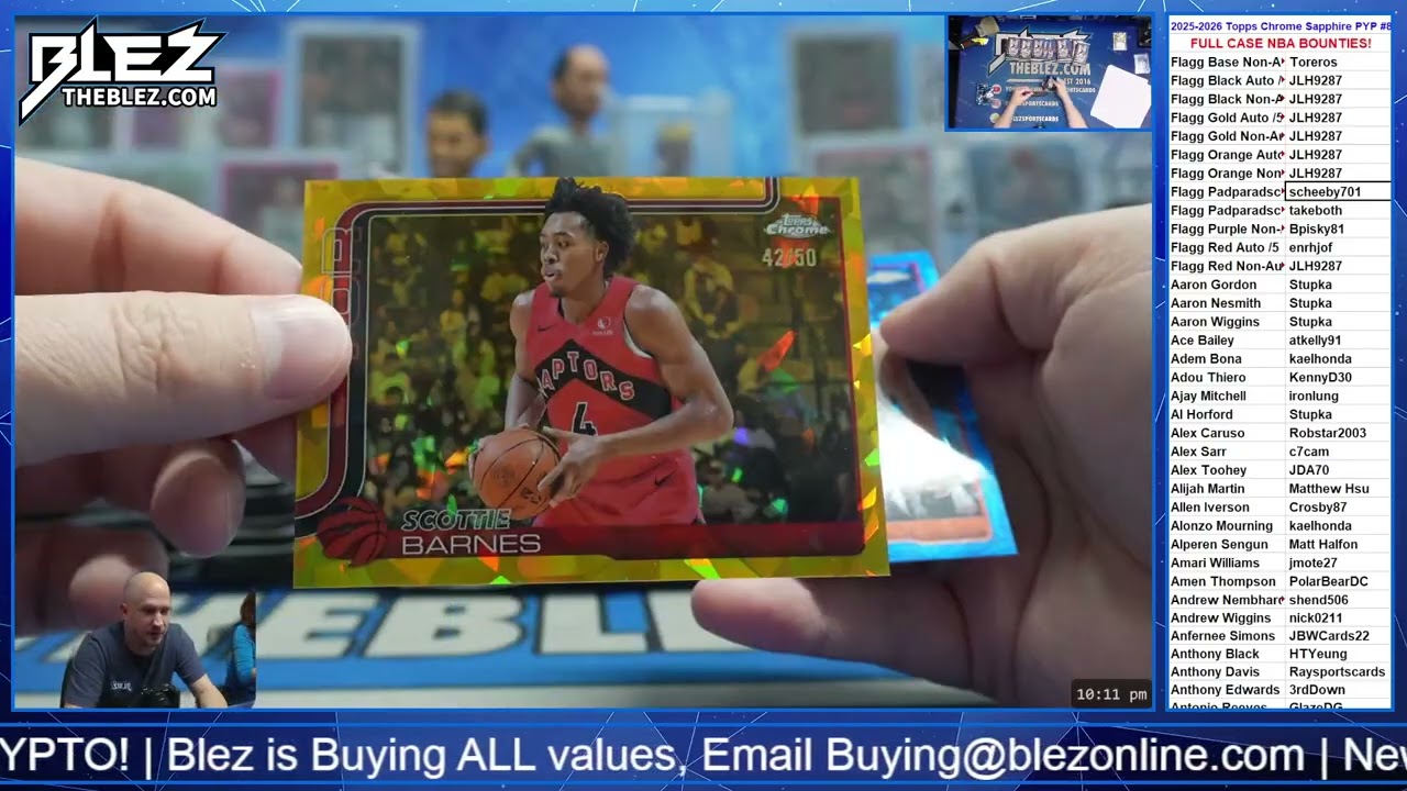 Полная распаковка кейса Topps Chrome Sapphire 2025-2026 №8. Выберите своего игрока.