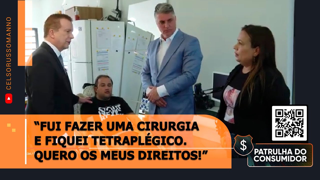 “Fui fazer uma cirurgia e fiquei tetraplégico. Quero os meus direitos!”