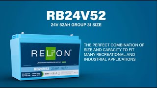 RELiON Battery RB24V52 24V Lithium Marine Battery Improved Specs