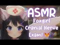 [ASMR] Foxgirl Cranial Nerve Exam at Home 🦊 Cozy Roleplay, Fluffy Tail Sleep Aid Doctor roleplay 🩺