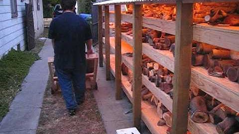 Time-lapse moving some huge Eucalyptus logs