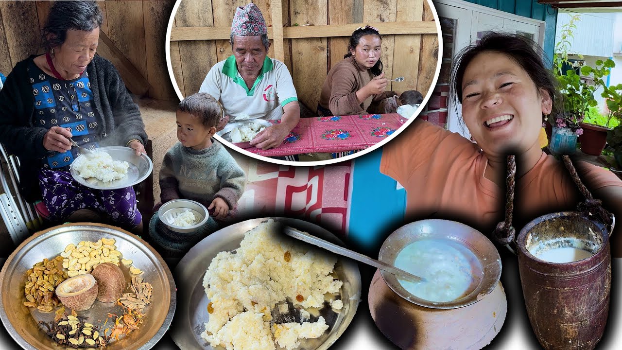 Kheer Recipe आज मिट्ठो खिर खाइयो Organic Buffalo Milk & Rice recipe | New Nepali Village food vlog