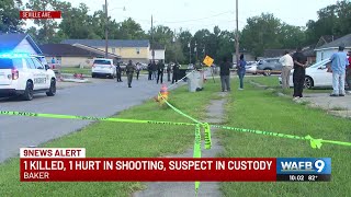 Suspect in custody following shooting that left 1 dead, 1 injured in Baker