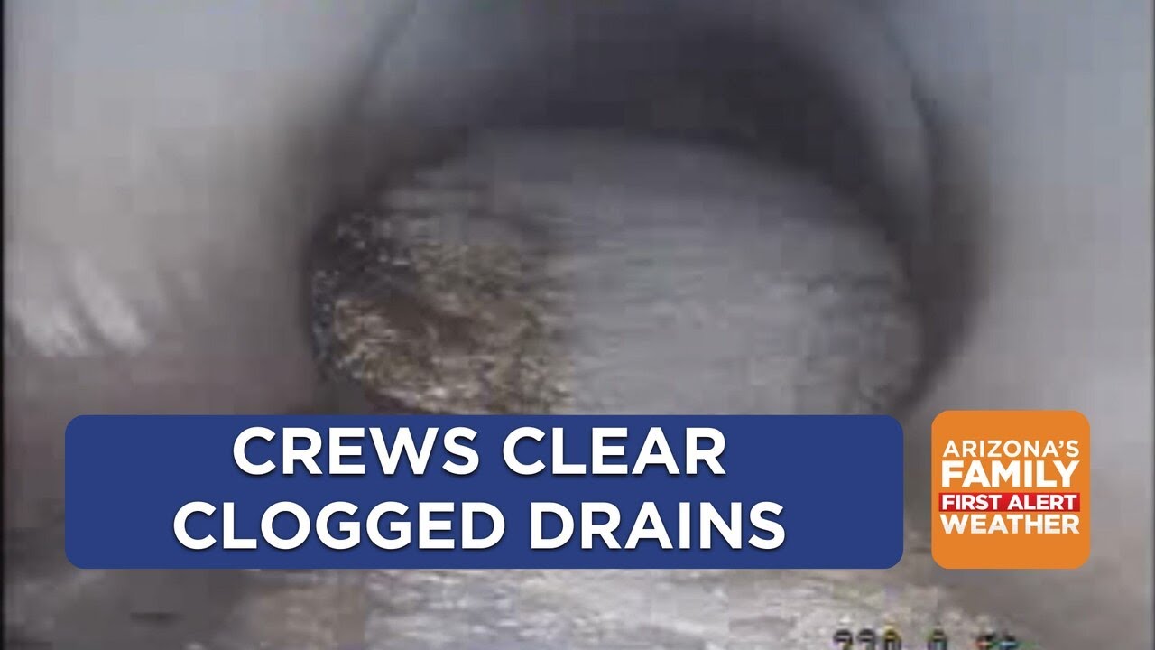 Phoenix crews clean clogged drains before monsoon storms hit - YouTube
