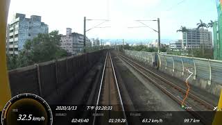 台鐵EMU100 試運轉列車 花蓮臨港線路線測試 8779次 花蓮港-七堵 GPS參數 8倍速度 縮時攝影 路程景