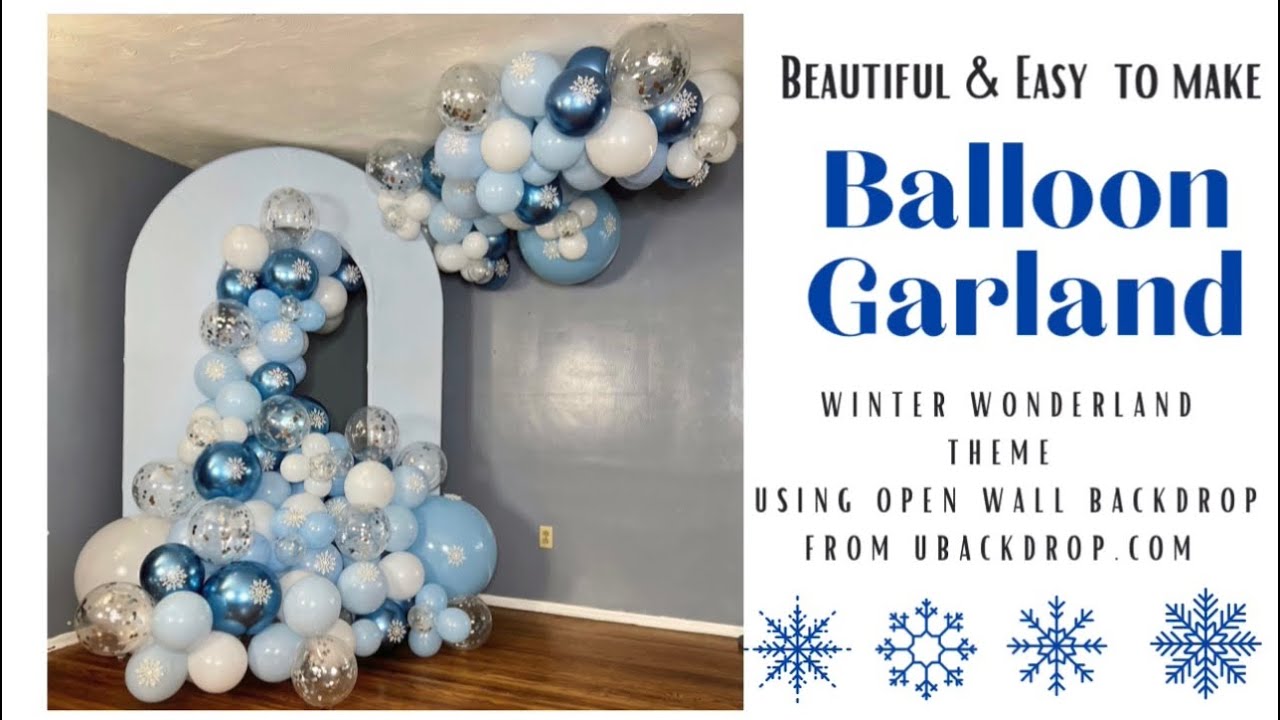 Balloon Garland Winter wonderland theme/easy to make Balloon Garland