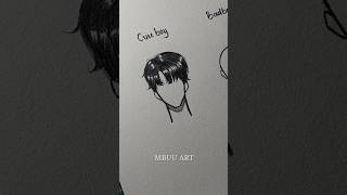 Drawing Hair boy tutorial✏️ (cute,bad,shy) #drawing #tutorial #howtodraw #sketch #art #shorts