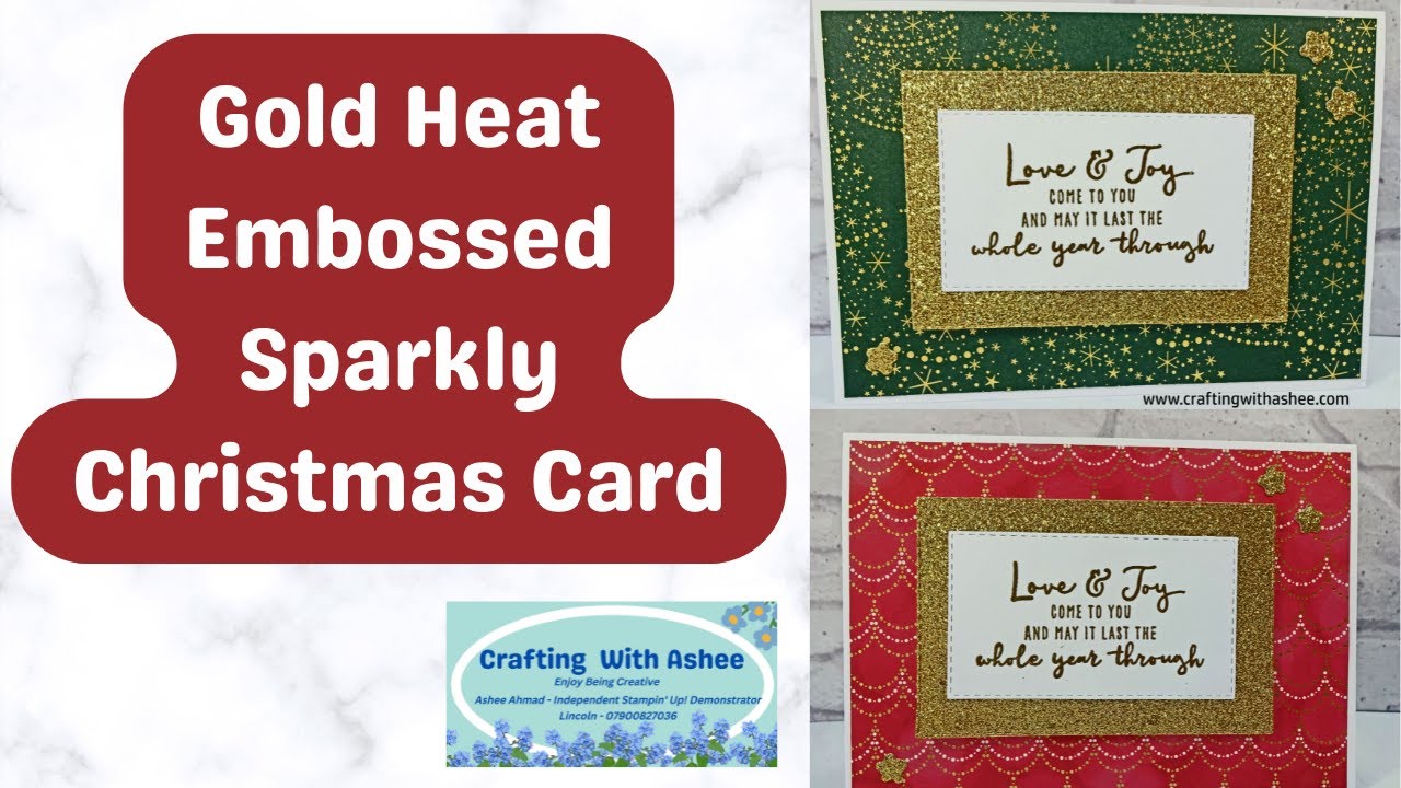 Gold Heat Embossed Sparkly Christmas Card - Super Fun & Easy to Make ...