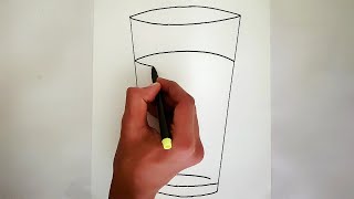 How to draw a glass step by step ( very easy )  || drawing || art video || Sketch