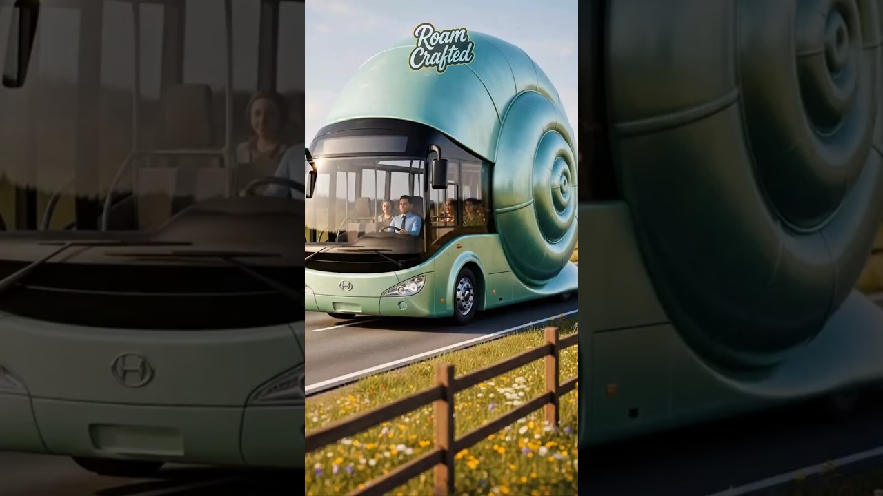 🐌🌿 Snail Steady Bus Journey | Peaceful AI Countryside Aesthetic | Cinematic Realism 4K ✨