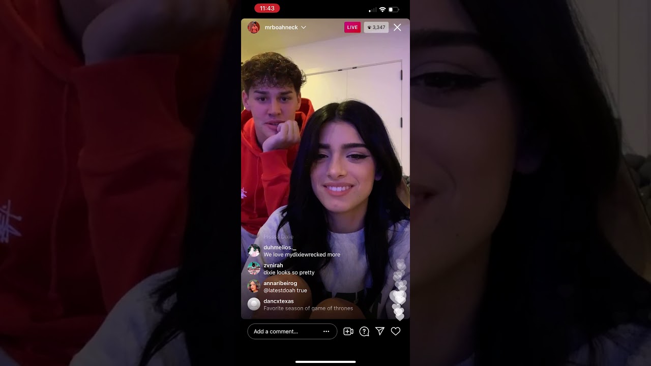 Dixie D'amelio and Noah Beck Instagram live 21/5/21