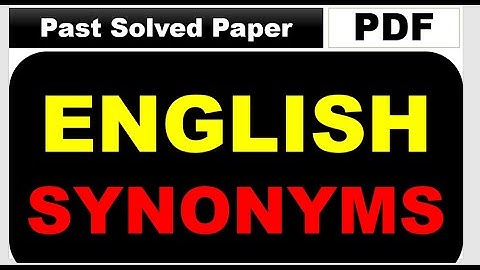 English Synonyms AD IB Past Solved Paper held in 2018 with PDF